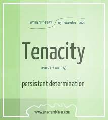 Tenacity Unique Words Definitions Words Word Definitions