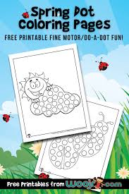 Free dot marker worksheets for students. Spring Dot Coloring Pages Woo Jr Kids Activities