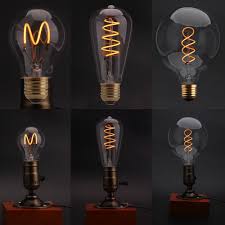Retro Vintage Edison Squirrel Cage Flexible Led Filament Light Bulb Dimmable E27 In Home Furniture Amp Filament Bulb Lighting Light Bulb Vintage Light Bulbs
