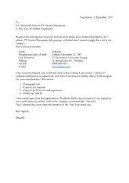 Mantappu djiwa bahwa perusahaan yang bapak/ibu pimpin sedang membutuhkan karyawan bagian staf accounting. Contoh Surat Lamaran Kerja Dalam Bahasa Inggris Untuk Marketing Kumpulan Surat Penting