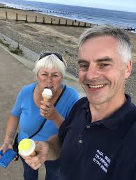 Eating Lemon Top ice Cream at Redcar