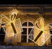 Outdoor LED Waterproof 3D Gift Box Motif Lights for Park Decoration Christmas Decoration