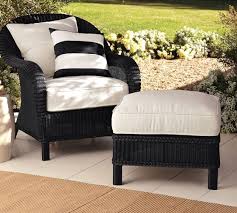 Seagr wingback armchair pottery barn. Palmetto Indoor Outdoor All Weather Wicker Lounge Chair Black Pottery Barn