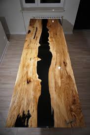 table de grand fleuve noir sur commande etsy table de resine meubles en resine bois rustique