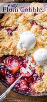 Easy Plum Cobbler Recipe Recipe Plum Recipes Cobbler Recipes Fruit Cobbler
