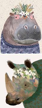 Animals Wearing Flower Crowns So Colorful That You Ll Wish You Had One Flower Crown Drawing Animal Illustration Crown Drawing