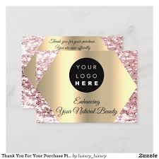 Template updates website offers you a wide collection of apt and beautiful makeup artist business cards such as professional makeup artist business card, full makeup artist business card, hair and makeup artist business card etc. Thank You For Your Purchase Pink Gold Logo Business Card Zazzle Com Business Card Logo Cosmetology Business Cards Gold Logo