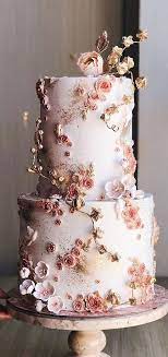 32 Jaw Dropping Pretty Wedding Cake Ideas Elegant Blush And Gold Wedding Cake In 2021 Romantic Wedding Cake Beautiful Wedding Cakes Gold Wedding Cake