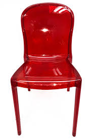 This polycarbonate chair has sinuous, elegant, soft and almost feminine lines. Red Kartell Thalya Chair Reproduction Design Chairtech