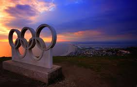 Hd wallpaper of 2020 olympic 2020 olympics logo identity. Hd Wallpaper Concrete Olympic Logo On Cliff Portland Rings Sunset Weymouth Wallpaper Flare