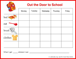 Free Reward Chart Out The Door To School Free Printable