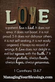 Scripture Sunday 1 Corinthians 13 4 7 Managing Your Blessings Scripture God Loves You Uplifting Thoughts