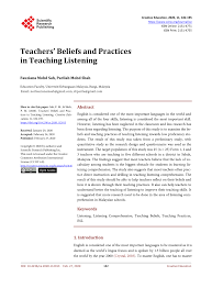 English is the language of science, of aviation, computers, diplomacy, and tourism. Pdf Teachers Beliefs And Practices In Teaching Listening