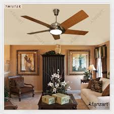 This modern rustic room utilizes dual vertical palm leaf fans to fit the design of the room while lots of dark browns and rough woods complement the wooded landscape. Twister Designer Contemporary Ceiling Fan Fanzart
