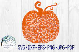 Download Pumpkin Mandala Fall Zentangle Svg Dxf Eps Png Jpg Pdf By Wispy Willow Designs Thehungryjpeg Com