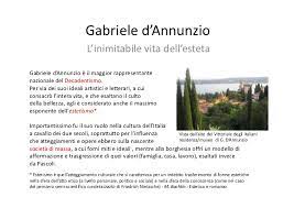 Già dai primi anni della sua vita, è facile intuire la vita piuttosto mondana dell'autore; Gabriele D Annunzio