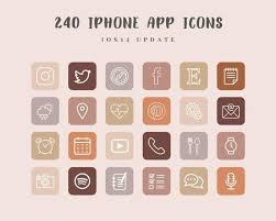 240 Ios 14 App Icons Pack 40 Apps In 6 Colors Aesthetic Fall Colors Autumn Neutrals Iphone Icons Iphone App Covers Instant Download Iphone Apps Iphone Icon App Icon