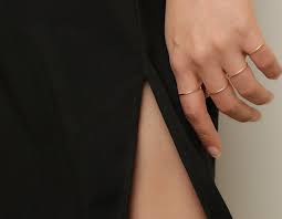 Check out designer layered necklaces of the finest quality. Skinny Stacking Ring 14k Solid Gold Vrai