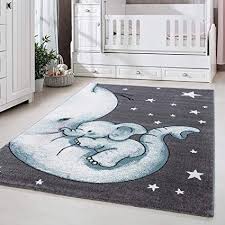 Amazon De Carpetsale24 Kinderteppich Kinderzimmer Babyzimmer Niedlicher Elefant Grau Blue Weis Oeko Babyzimmer Ideen Kinderteppiche Babyzimmer Kinder Zimmer