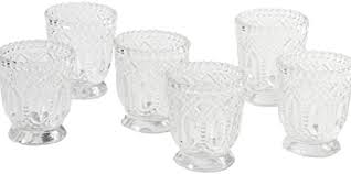 Glittering crystals and curving lines delight the eye! Amazon Com Koyal Wholesale Vintage Glass Candle Holder Pack Of 6 3 X 2 75 Home Kitchen