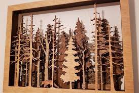 The Call Of The Woods 7 Layer Wall Art Forest Nature Trees Fox Wilderness Fireplace Mantel Camping Cottage Cabin Outdoors Landscape Forest Wall Art Wood Art Wood Wall Art