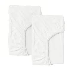 LEN crib fitted sheet, white, 28x52"