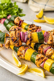 My secret ingredient to lighten the dressing is greek yogurt which replaces oil. Juicy Grilled Chicken Kabobs Recipe The Novice Chef