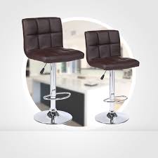 Set Of 2 Counter Leather Bar Stools Adjustable Swivel Pub Chair In Multi Colors Pub Chairs Elegant Bar Stools Leather Bar Stools