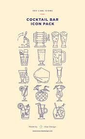 Cocktail Bar Icons Set Cocktails Line Icon Icon Set