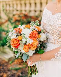 Only 1 available and it's in 8 people's carts. Benkens Com Bridal Bouquet Orange Wedding Flowers Wedding Bouquet Orange Roses Orange Rose Bouquet