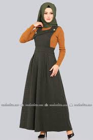 Dugme Detay Pileli Jile 5441mp186 Haki Elbise Modelleri Elbiseler Kadin Giyim