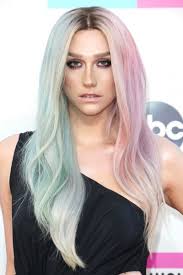 Pastel Hair Color Celebrities With Pink Purple Locks Pastel Hair Long Hair Styles Split Dyed Hair