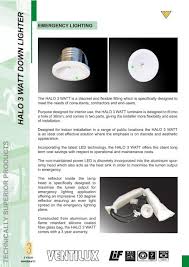 Halo recessed hla305fl9301emwr 3 round led directional downlight with remote driver/ junction box, 500 lumens, 40 degree flood distribution, 90 cri, 3000k, 120v, le & te phase cut 5% dimming, matte white flange finish. Emergency Lighting Technically Superior Products Halo 3 Ventilux