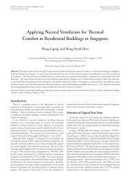 Pdf Applying Natural Ventilation For Thermal Comfort In