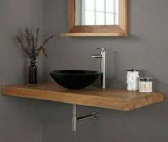 Mensola Sospesa Per Lavabo Design In Rovere Massello Arredo Bagno Arredamento Bagno Mobile Bagno Design Case Moderne