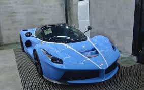 Ferrari Laferrari Painted In Baby Blue Photo Taken By Bugattiking1640 On Instagram Ferrari Laferrari Ferrari Super Cars