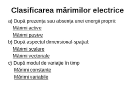 Normele și produsele scalare se. Introducere Clasificarea MÄƒrimilor Electrice