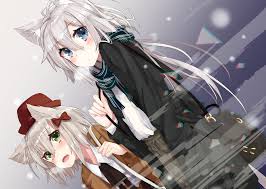 To create a break between the two and discontinue the monotony of all that gray, blue works like a charm. Short Hair Long Hair Green Eyes Blue Eyes Anime Anime Girls Animal Ears Gray Hair Hd Wallpapers Desktop And Mobile Images Photos