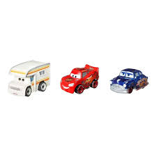 Disney Pixar Cars Die Cast Metal Mini Racers Larry Camper, Fabulous Hudson  Hornet Lightning McQueen Car 3-Pack Mattel