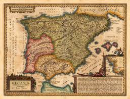 1662 Spain Janssonius Joan Map Of Spain Antique Maps Historical Maps