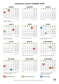 Calendario Laboral Girona 2020 En 2020 Calendario Calendario De Santos Palma De Mallorca