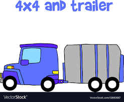 Trailer With Hand Draw Royalty Free Vector Image