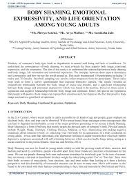 Look up any word in the dictionary offline, anytime, anywhere with the oxford advanced. Pdf Body Shaming Emotional Expressivity And Life Orientation Among Young Adults