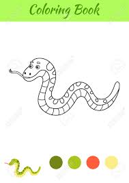 Print out animal printable coiled snake coloring page for kids. Coloring Page Happy Snake Coloring Book For Kids Educational Royalty Free Cliparts Vectors And Stock Illustration Image 158640053