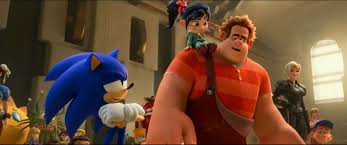Sonic Makes A Surprise Appearance In Ralph Breaks The Internet Sonic Retro Wreck It Ralph Wreck It Ralph Movie Free Disney Movies Online