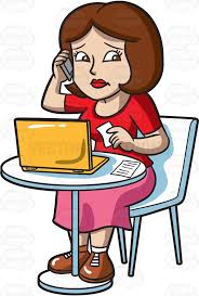 Image result for person on phone clipart