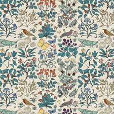 Arts Crafts William Morris Linen Fabric Apothecary S Garden From Loome Fabrics