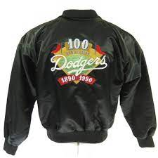 Vintage 90s Los Angeles Dodgers Jacket Large 1990 Medium 100 Year Anniversary The Clothing Vault Dodgers Jacket Vintage Sports Clothing Satin Jackets