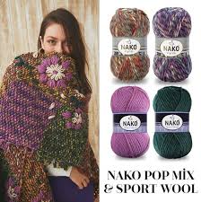 Nako Pop Mix Ve Sport Wool Orgu Elsa Tig Isleri