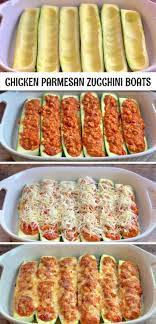 Low Carb Chicken Parmesan Stuffed Zucchini Boats Recipe Quick Healthy Dinner Easy Quick Easy Healthy Dinner Recipes Healthy Low Carb Dinners